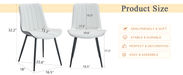Extended Seat Cushion PU Dining Chair Set - Four Pieces.Smooth line design.Can integrate well into various modern home decoration styles.White and Dark Gray Splicing Colors. - DTYStore