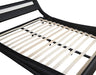 Full Bed Frame with Adjustable Headboard - Low Profile Sleigh Design, Strong Wood Slats Support and Mattress Foundation, No Box Spring Needed, Black - DTYStore