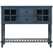 Sideboard Console Table with Bottom Shelf, Farmhouse Wood/Glass Buffet Storage Cabinet