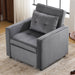 Convertible Sleeper Sofa Chair Bed with Pillow & Pocket, 3-in-1 Sofa Bed Sleeper Chair in Modern Velvet Fabric for Living Room, Bedroom, Study, Apartment, Gray - DTYStore