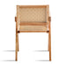 2 dining chairs, natural color, rubber wood rattan weaving technology, armrest solid wood dining chair, living room chair, simple and natural - DTYStore