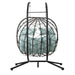 2 Persons Egg Chair with Stand Indoor Outdoor Swing Chair Patio Wicker Hanging Egg Chair Hanging Basket Chair with Stand for Bedroom Living Room Balcony - DTYStore