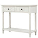 TREXM Daisy Series Console Table Traditional Design with Two Drawers and Bottom Shelf (Ivory White)