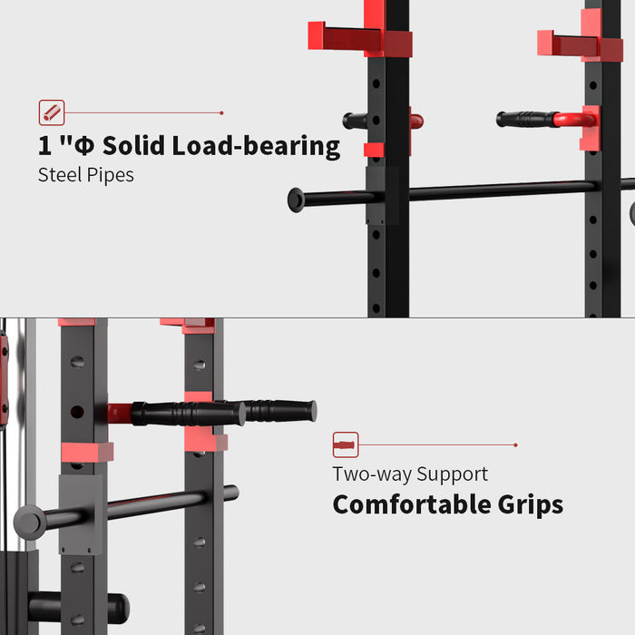 Multi-functional Power Cage,Home Adjustable Pullup Squat Rack 1000Lbs Capacity Comprehensive Fitness Barbell Rack - DTYStore