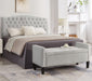 Upholstered Tufted Button Storage Bench with Nails Trim, Entryway Living Room Soft Padded Seat