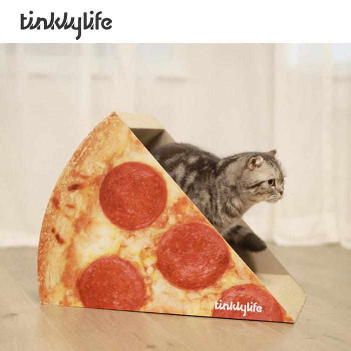 Cat Condo Scratcher Post Cardboard, Looking Well with Delicious Pizza Shape Cat Scratching House Bed Furniture Protector