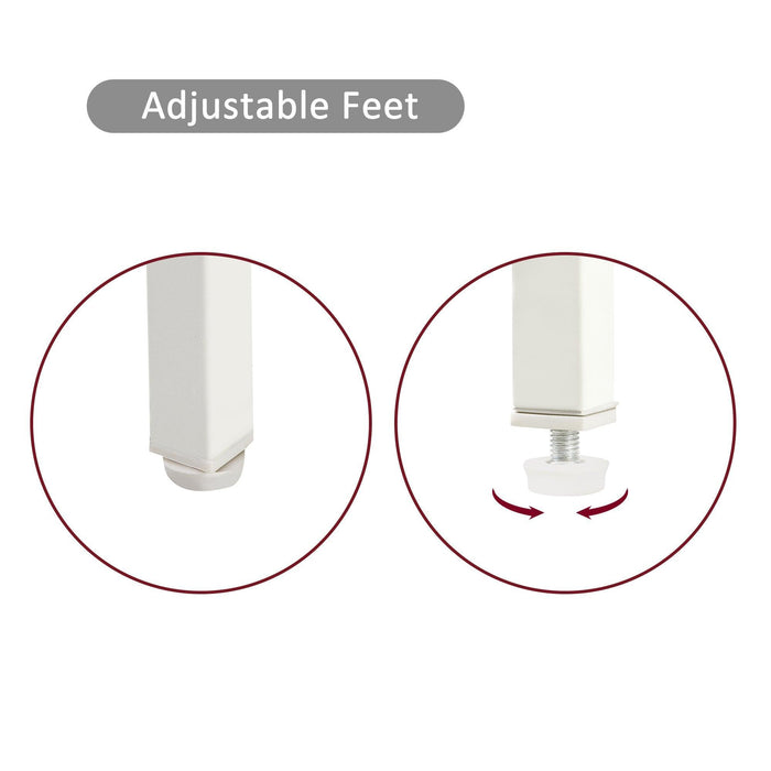 15.74" Rattan End table with drawer, Modern nightstand, metal legs,side table for living room, bedroom,white(1 pc) - DTYStore