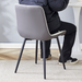 Extended Seat Cushion PU Dining Chair Set - Four Pieces.Smooth line design.Can integrate well into various modern home decoration styles.White and Dark Gray Splicing Colors. - DTYStore