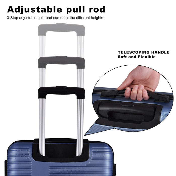 3 Piece Lightweight Luggage Set with TSA Lock, Durable Spinner Wheels and Hooks, Cross Striped