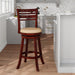 Granby Leather 4-Slat Back Swivel Stool, 30" Bar Stool or 24”