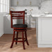 Granby Premium Fabric 4-Slat Back Swivel Stool, 24” Counter Stool or 30" Bar Stool