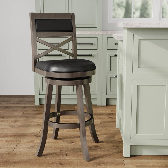 Meeker Bonded Leather X Back Swivel Stool, 24" Counter Stool or 30" Bar Stool