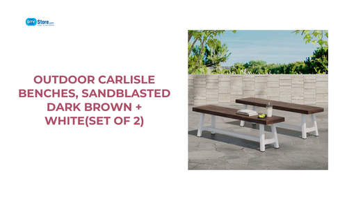 Outdoor Carlisle Benches, Sandblasted Dark Brown + White(Set of 2) by@Outfy
