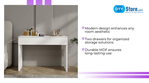 Modern minimalist two drawer dressing table and storage space, suitable for bedrooms, dressing tables, and offices by@Outfy