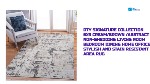 DTY Signature Collection 6X9 Cream/Brown /Abstract Non-Shedding Living Room Bedroom Dining Home Office Stylish and Stain Resistant Area Rug by@Outfy