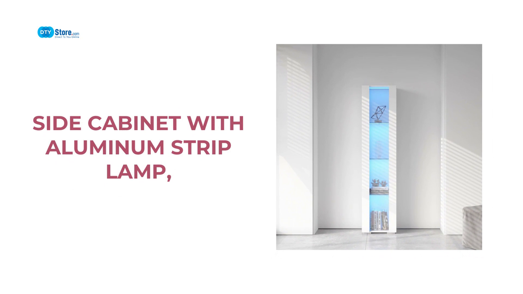 Side Cabinet With Aluminum Strip Lamp, by@Outfy