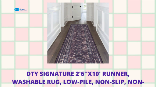 DTY Signature 2&#039;6&#039;&#039;x10&#039; Runner, Washable Rug, Low-Pile, Non-Slip, Non-Shedding, Foldable, Kid&amp;Pet Friendly - Area Rugs for living room, bedroom, kitchen, dining room rug (Burgundy/Black, 2&#039;6&#039;&#039;x10&#039;) by@Outfy