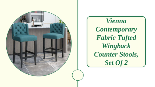 Vienna Contemporary Fabric Tufted Wingback Counter Stools, Set of 2 by@Outfy