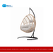 Outdoor Indoor Swing Egg Chair Natural color wicker with beige cushion by@Outfy