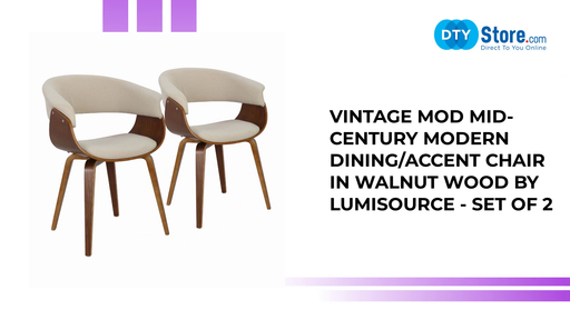 Vintage Mod Mid-Century Modern Dining/Accent Chair in Walnut Wood by LumiSource - Set of 2 by@Outfy