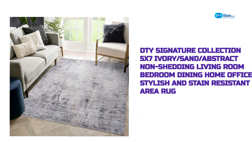 DTY Signature Collection 5X7 Ivory/Sand/Abstract Non-Shedding Living Room Bedroom Dining Home Office Stylish and Stain Resistant Area Rug by@Outfy