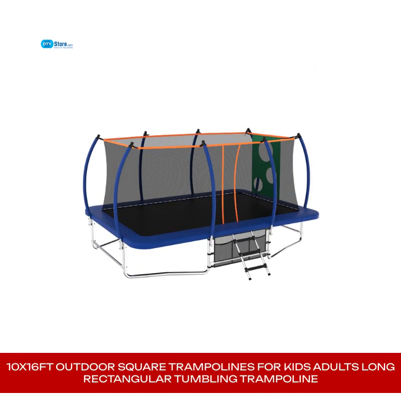 10X16FT Outdoor Square Trampolines for Kids Adults Long Rectangular Tumbling Trampoline by@Outfy