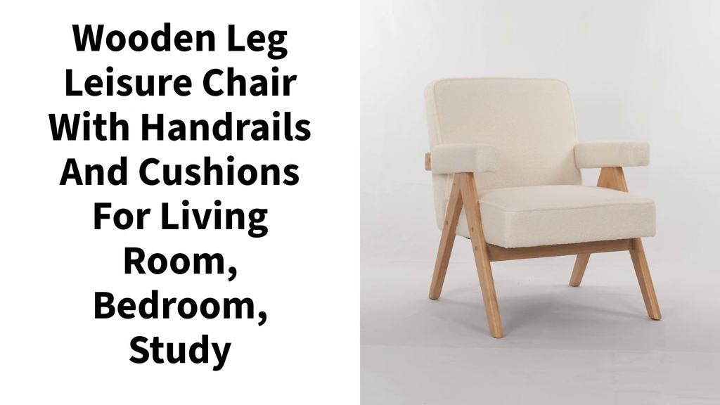 Wooden Leg Leisure Chair with Handrails and Cushions for Living Room, Bedroom, Study by@Outfy