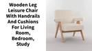 Wooden Leg Leisure Chair with Handrails and Cushions for Living Room, Bedroom, Study by@Outfy
