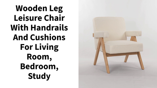 Wooden Leg Leisure Chair with Handrails and Cushions for Living Room, Bedroom, Study by@Outfy