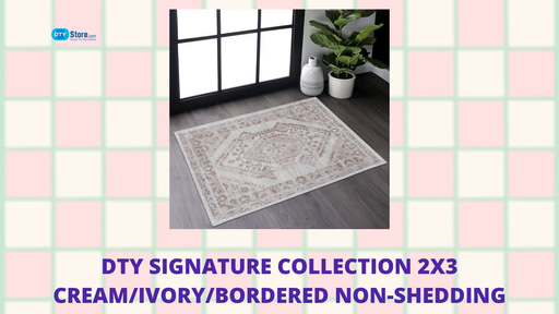 DTY Signature Collection 2X3 Cream/Ivory/Bordered Non-Shedding Living Room Bedroom Dining Home Office Stylish and Stain Resistant Area Rug by@Outfy