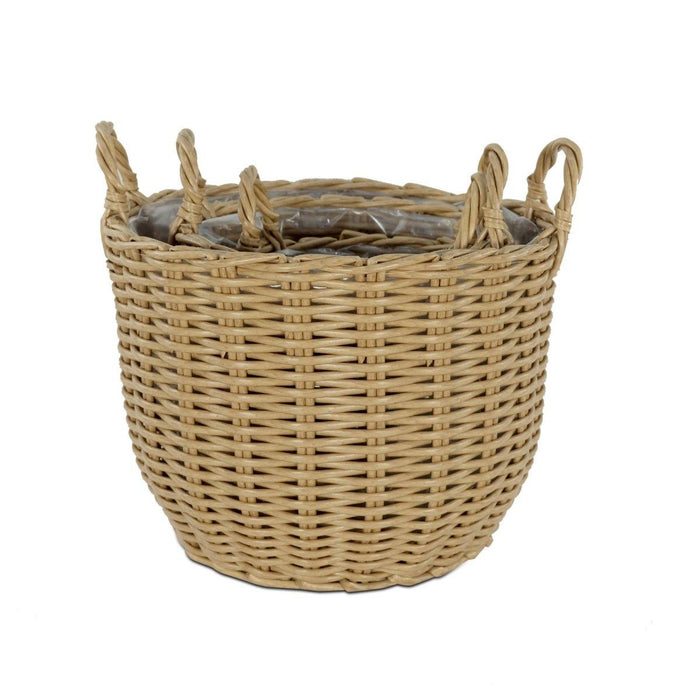 3-Pack Catleza Wicker Multi-purposes Basket with handler - Planter basket