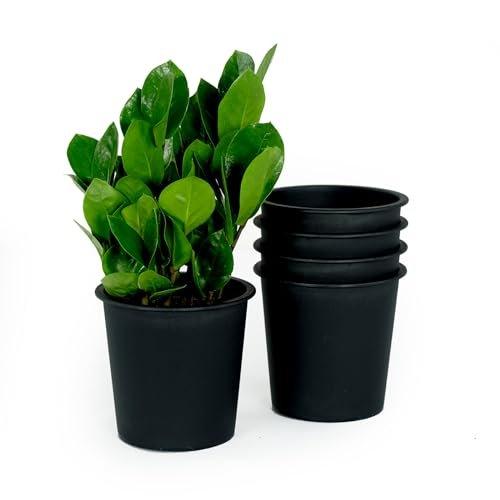 Catleza Nursery Plant Pot - Garden Plastic Pots with Drainage (5-Pack) Round