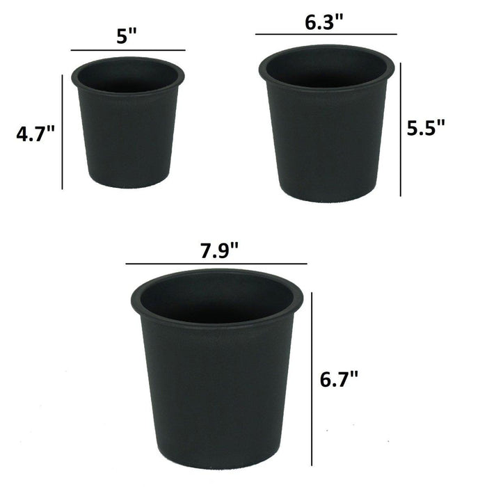 Catleza Nursery Plant Pot - Garden Plastic Pots with Drainage (5-Pack)