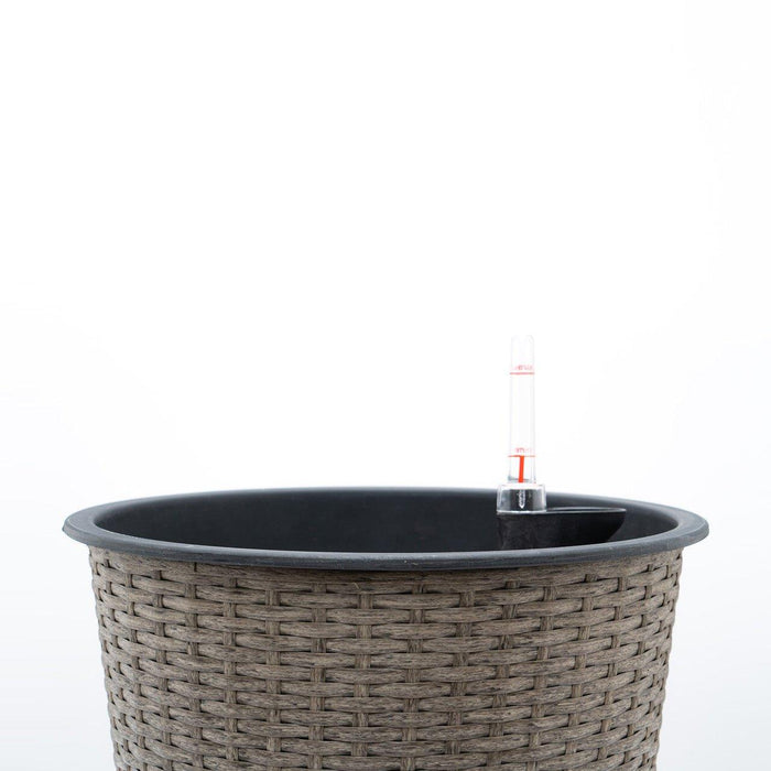 CATLEZA Round Wicker Planter