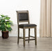 Centennial 30" Bar and 24" Counter Stool 24" Counter Height Weathered Gray Black Leather