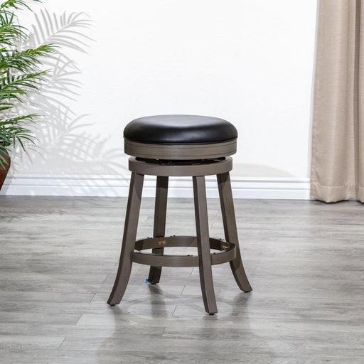 Creede Bonded Leather Backless Swivel Stool, 24" Counter or 30” Bar Stool - DTYStore
