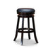 Creede Bonded Leather Backless Swivel Stool, 24" Counter or 30” Bar Stool 30" Bar Height Espresso Black Leather