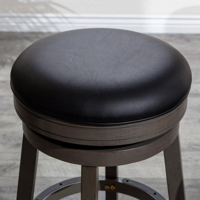 Creede Bonded Leather Backless Swivel Stool, 24" Counter or 30” Bar Stool