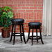 Creede Bonded Leather Backless Swivel Stool, 24" Counter or 30” Bar Stool