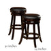 Creede Bonded Leather Backless Swivel Stool, 24" Counter or 30” Bar Stool