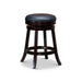 Creede Bonded Leather Backless Swivel Stool, 24" Counter or 30” Bar Stool 24" Counter Height Espresso Black Leather