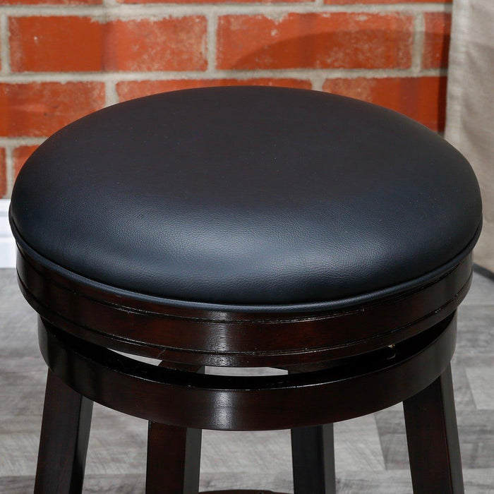 Creede Bonded Leather Backless Swivel Stool, 24" Counter or 30” Bar Stool