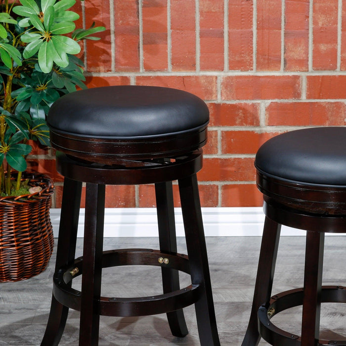 Creede Bonded Leather Backless Swivel Stool, 24" Counter or 30” Bar Stool