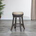 Creede Bonded Leather Backless Swivel Stool, 24" Counter or 30” Bar Stool 24" Counter Height Weathered Gray French Gray Leather