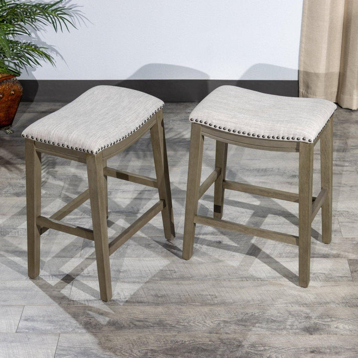 DTY Indoor Living Aurora Saddle Stool -25" Counter Stool or 29" Barstool, Set of 2