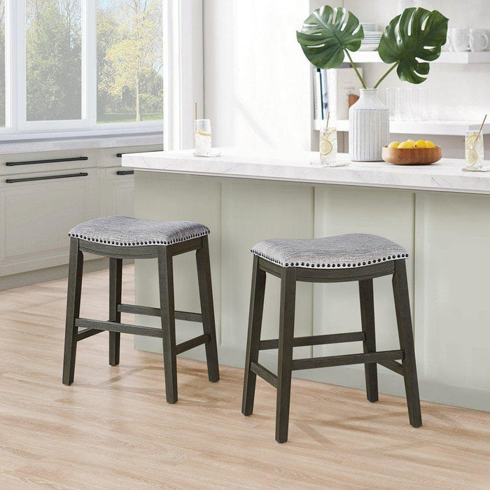 DTY Indoor Living Aurora Saddle Stool -25" Counter Stool or 29" Barstool, Set of 2