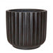 DTY Signature Mount Shavano 1-piece Fluted Fiberstone Planter Black