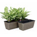 DTY Signature Set of 2 CATLEZA Rectangular Wicker Planters Dark Gray