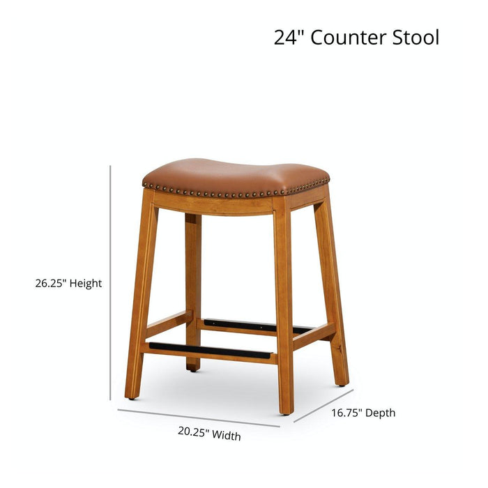 Durango Bonded Leather Saddle Stool, 24" Counter Stool or 30" Bar Stool