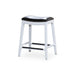 Durango Bonded Leather Saddle Stool, 24" Counter Stool or 30" Bar Stool 24" Counter Height White Black Leather